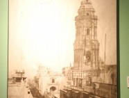 Torre de Santo Domingo, desde el Palacio Municipal, ca. 1860.
