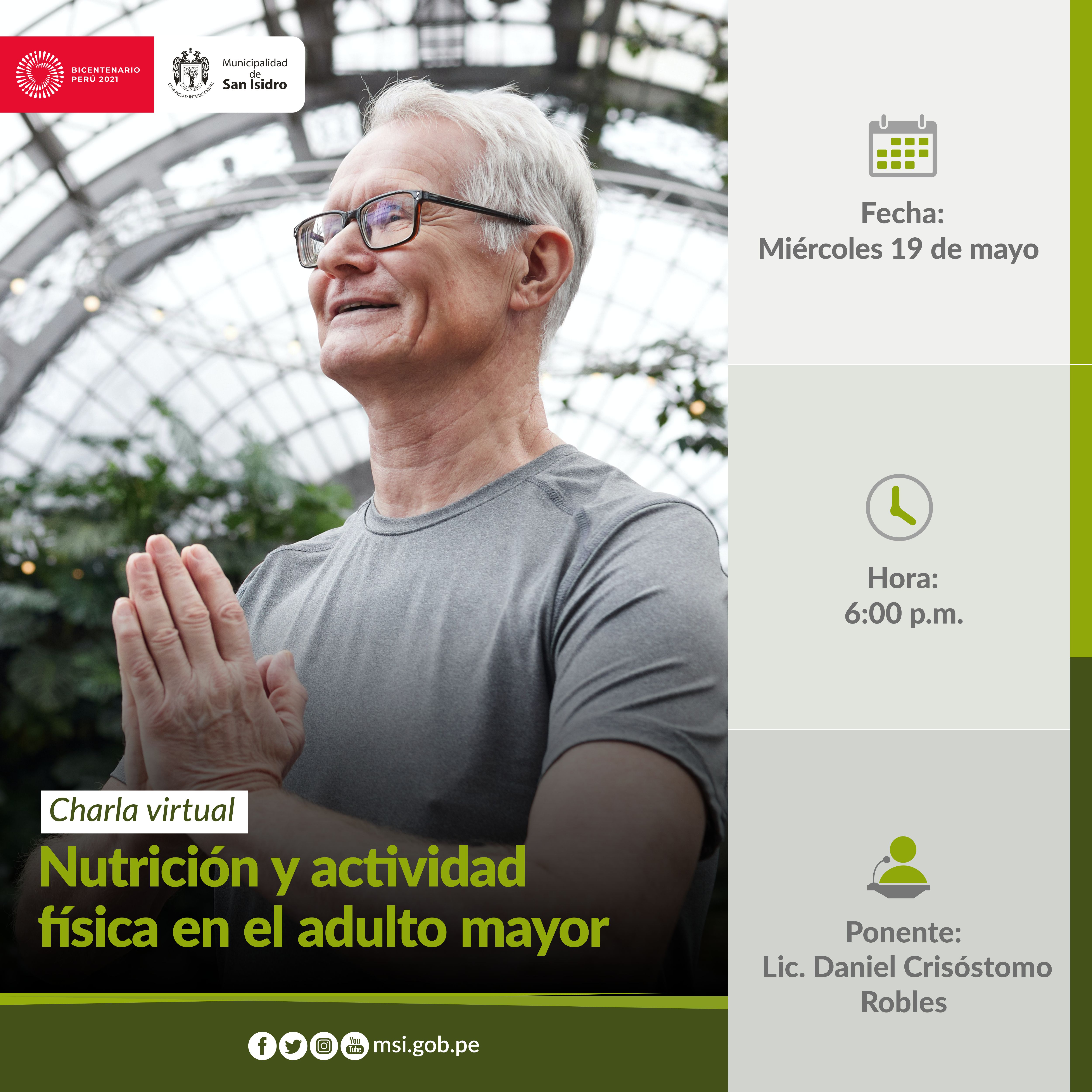 Nutrición y actividad física en el adulto mayor