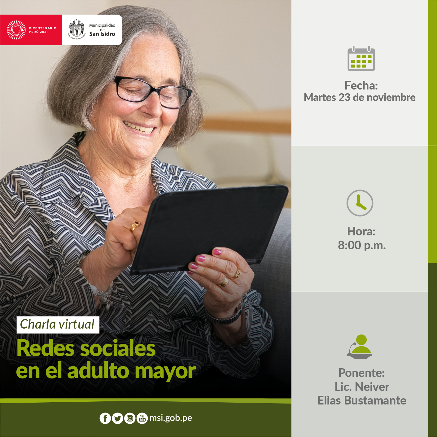 Redes sociales en el adulto mayor