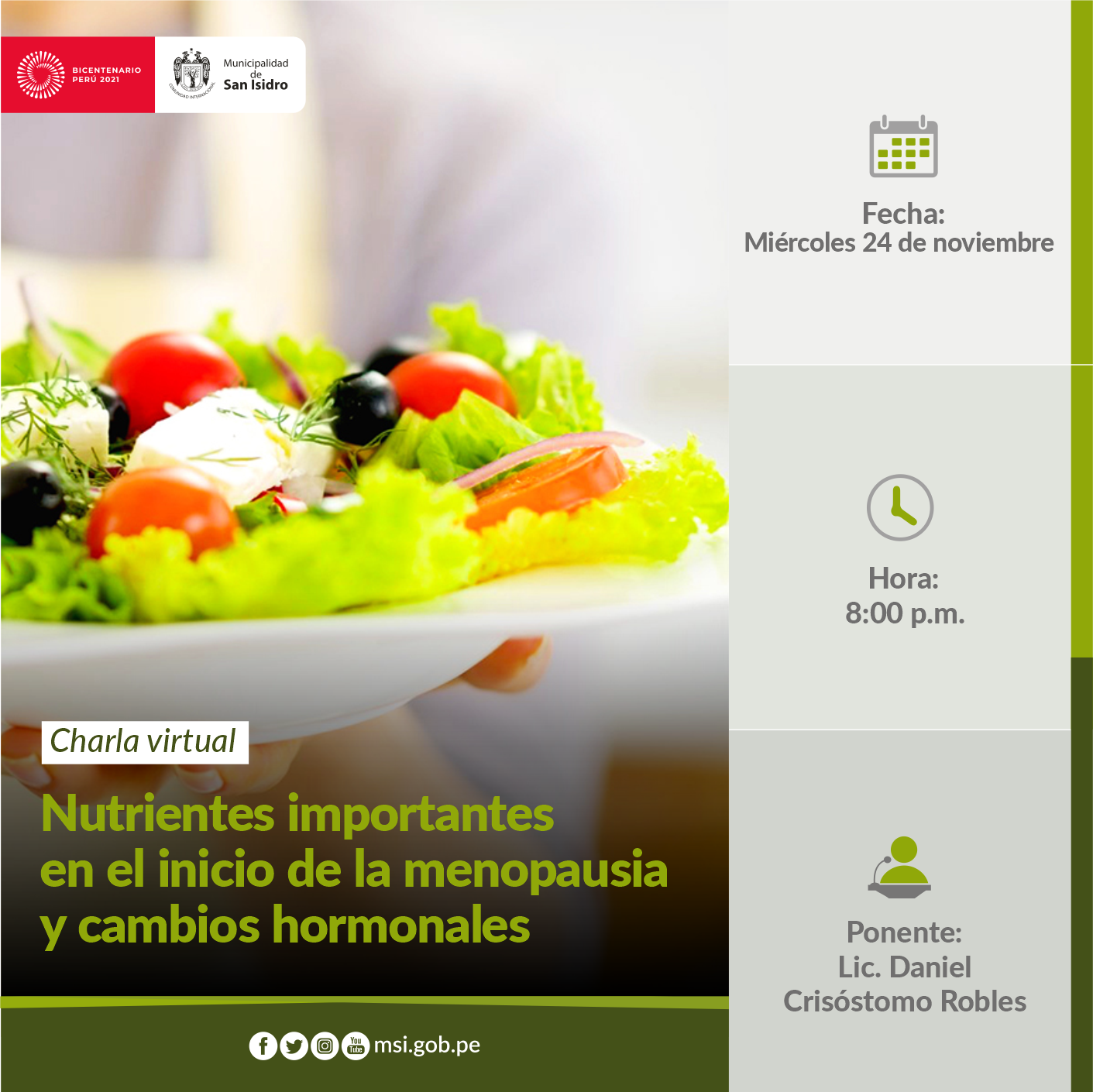 Nutrientes importantes en el inicio de la menopausia