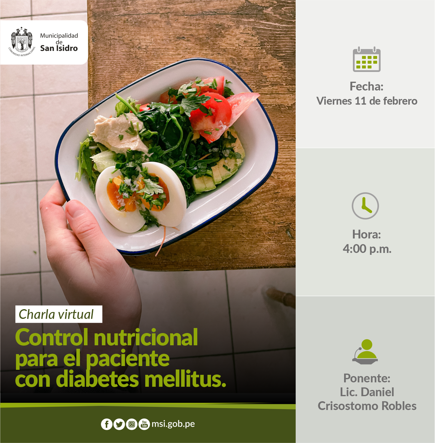 Control nutricional para el paciente con diabetes