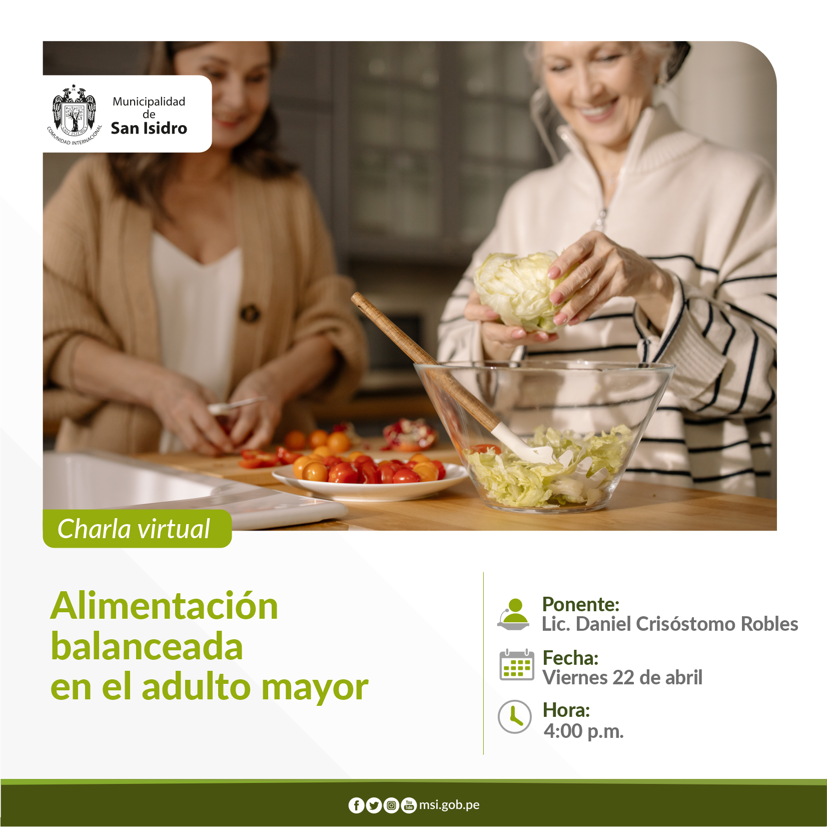 Alimentación balanceada en el adulto mayor