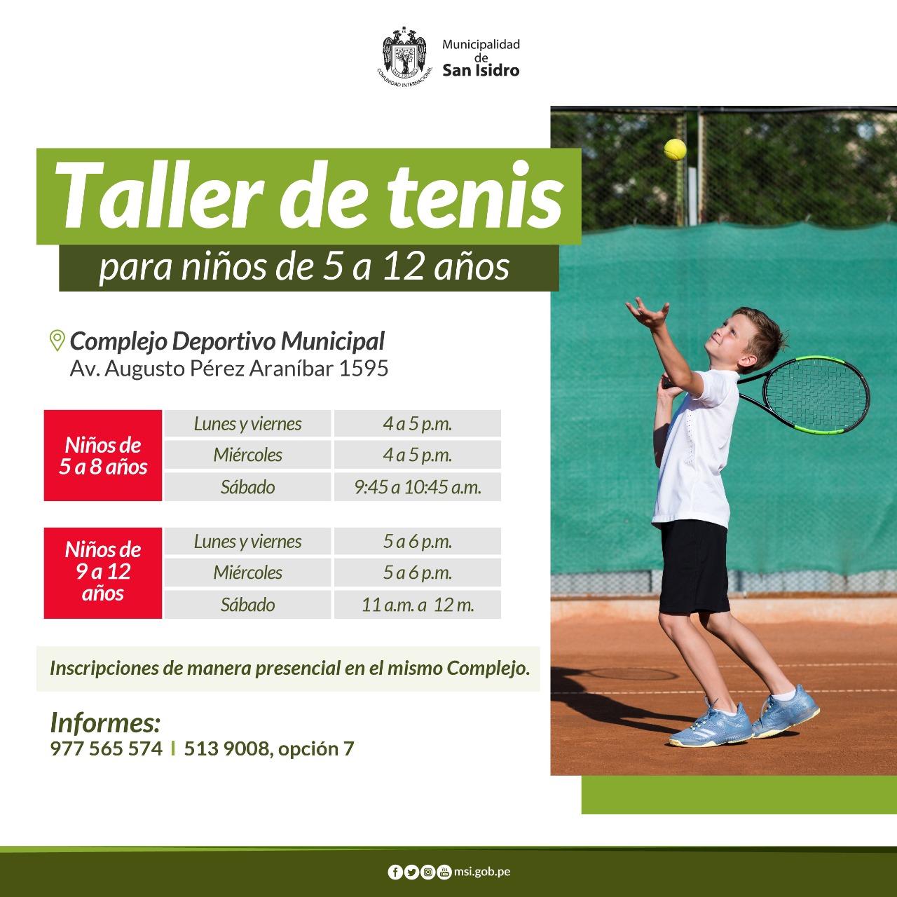 Taller de Tenis para niños