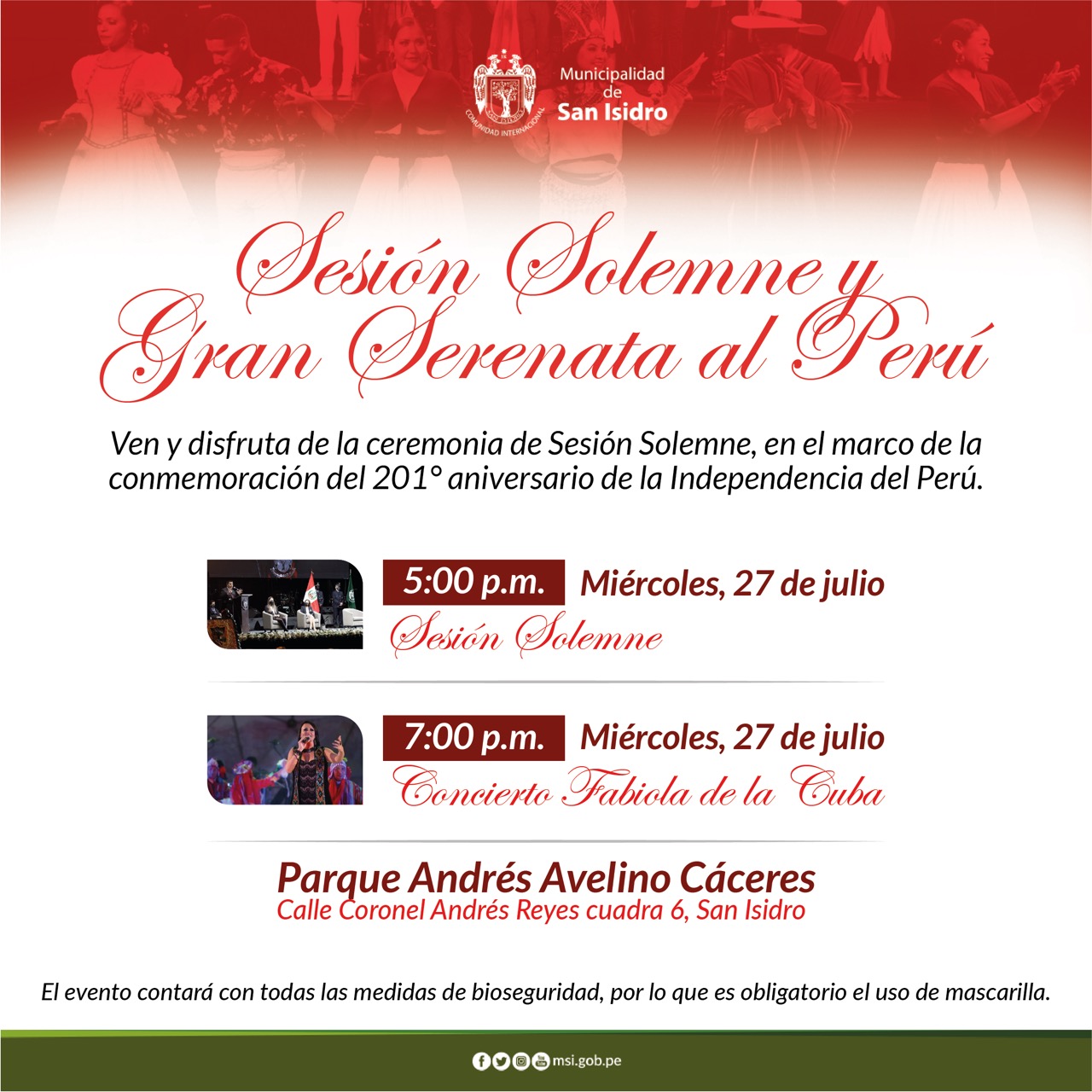 Sesión solemne y serenata por Fiestas Patrias