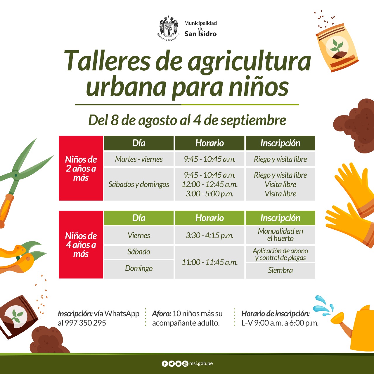 Talleres de agricultura urbana